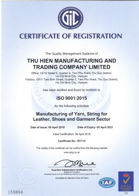 CHỨNG CHỈ ISO NĂM 2018