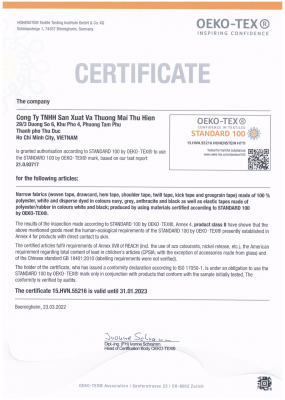CHỨNG CHỈ OEKO-TEX 2022